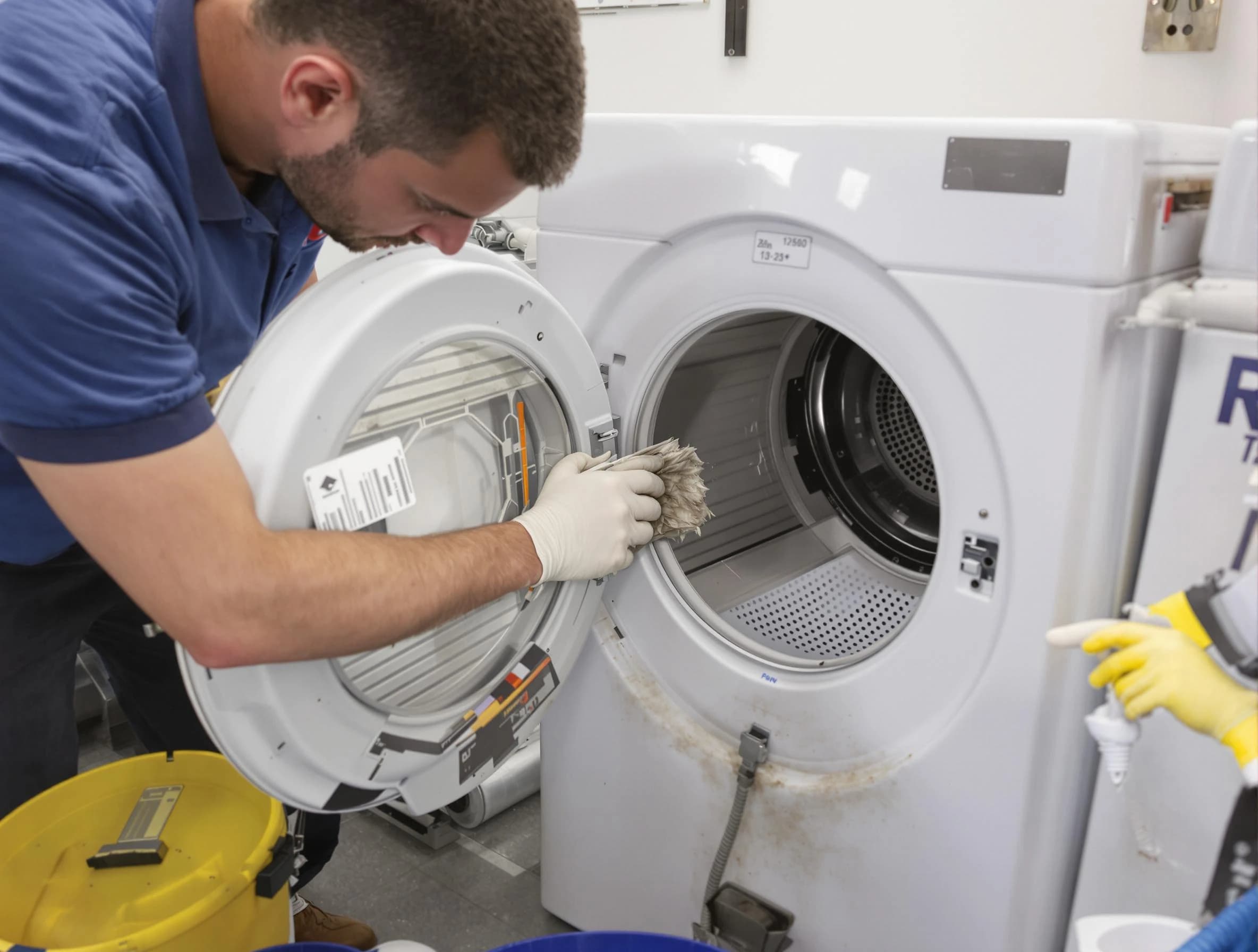 Belen Dryer Vent Cleaning specialist performing detailed lint trap cleaning service in Belen